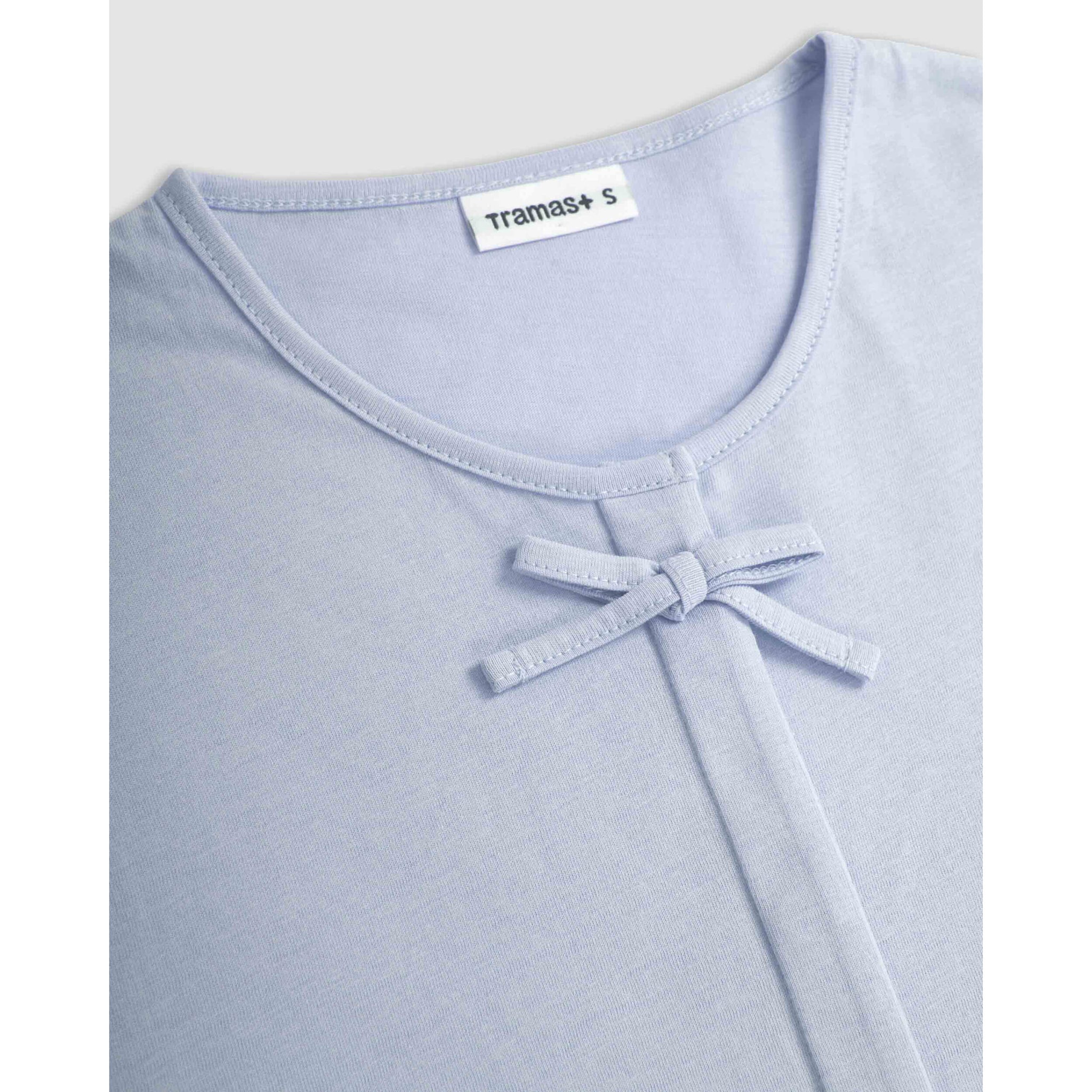 Pijama largo de algodón lazo azul agua