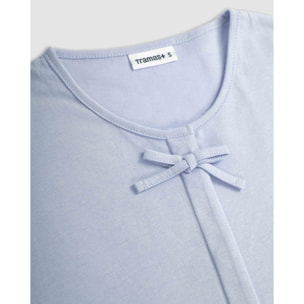 Pijama largo de algodón lazo azul agua