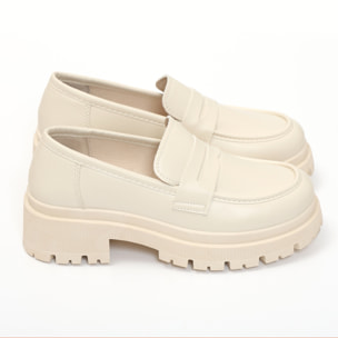 Mocassini platform in simil pelle
