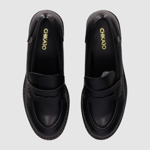 Zapatos de Piel Sintética - Negro - Tacón: 6 cm