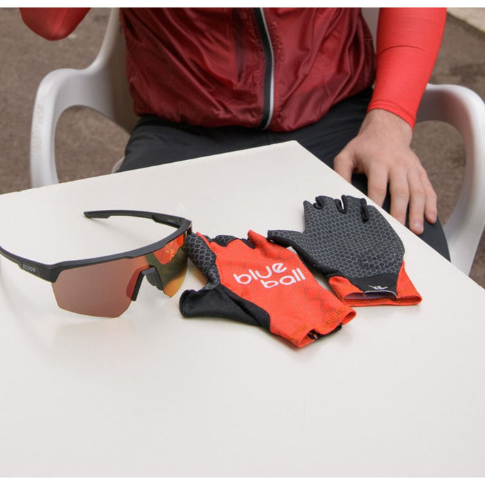 Guantes cortos de ciclismo unisex BLUEBALL Pavé Grip - Rojo