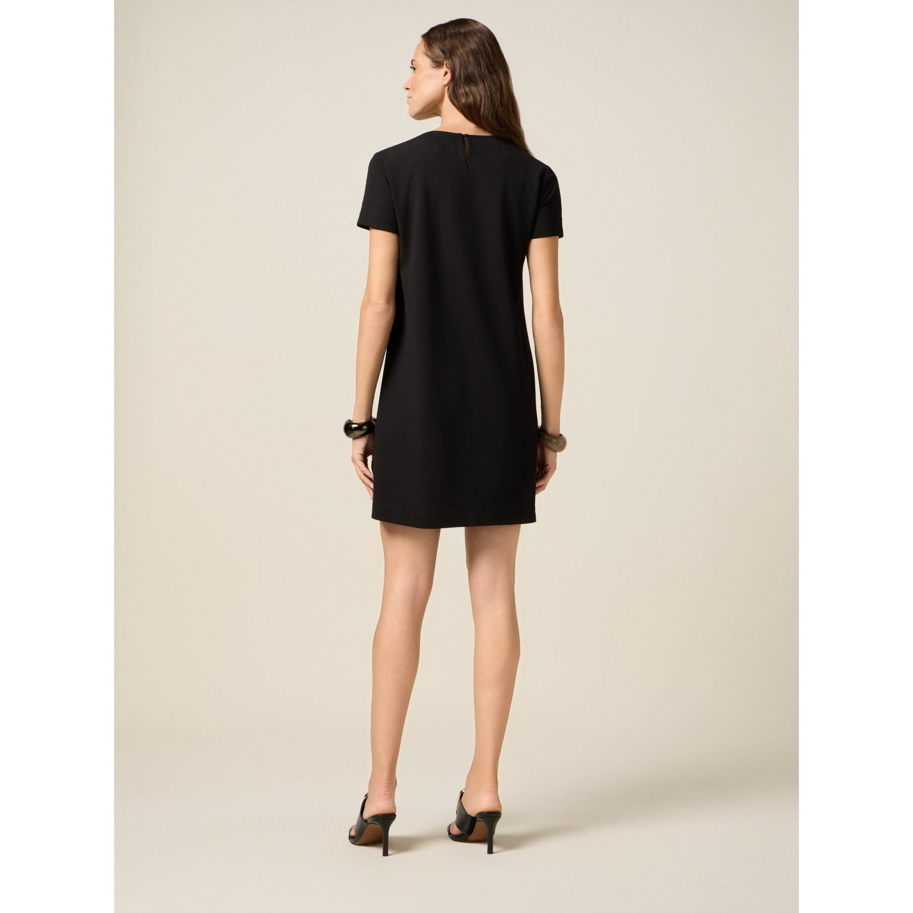 Oltre - Vestido regular en tejido fluido - Negro