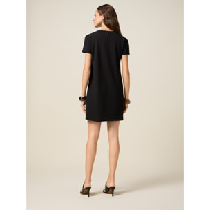 Oltre - Vestido regular en tejido fluido - Negro
