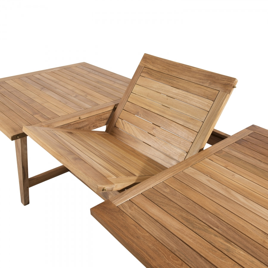 HARRIS - Table de jardin 8/10 personnes - rectangulaire scandi extensible 180/240x100x75 cm en bois Teck