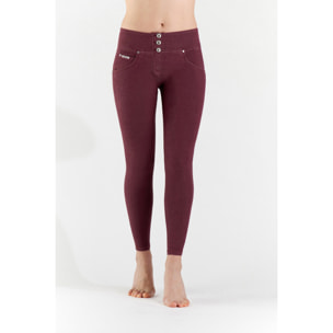 Pantaloni push up WR.UP® vita media tessuto navetta tinto in capo