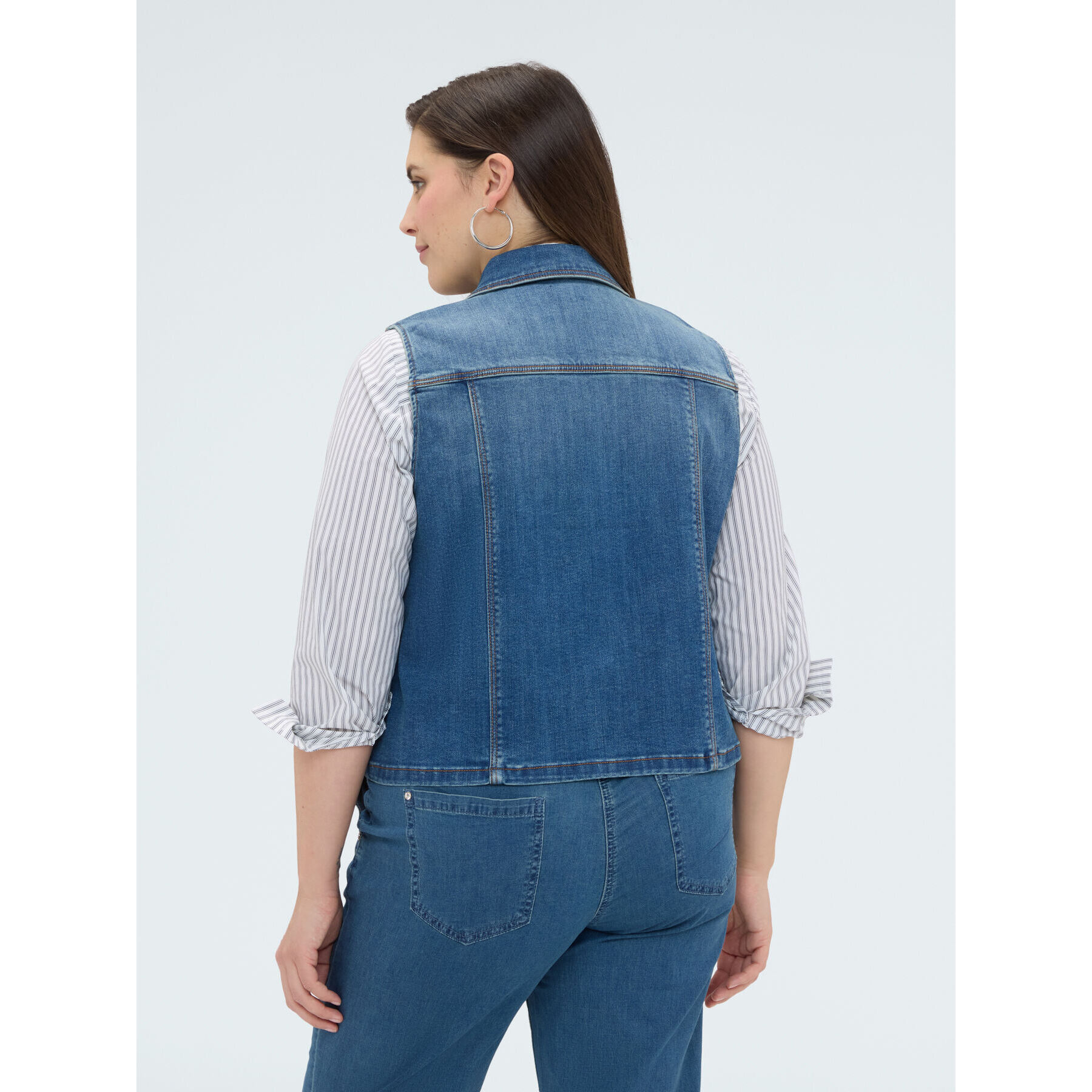 Fiorella Rubino - Chaleco de denim con strass - Azul