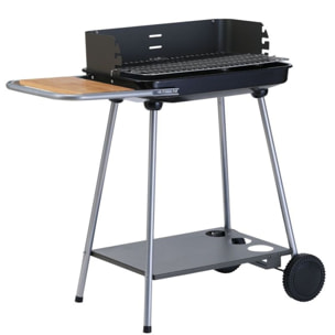 Barbecue charbon ESSENTIELB EBCA3 noir gris sur pieds, 37x23 cm