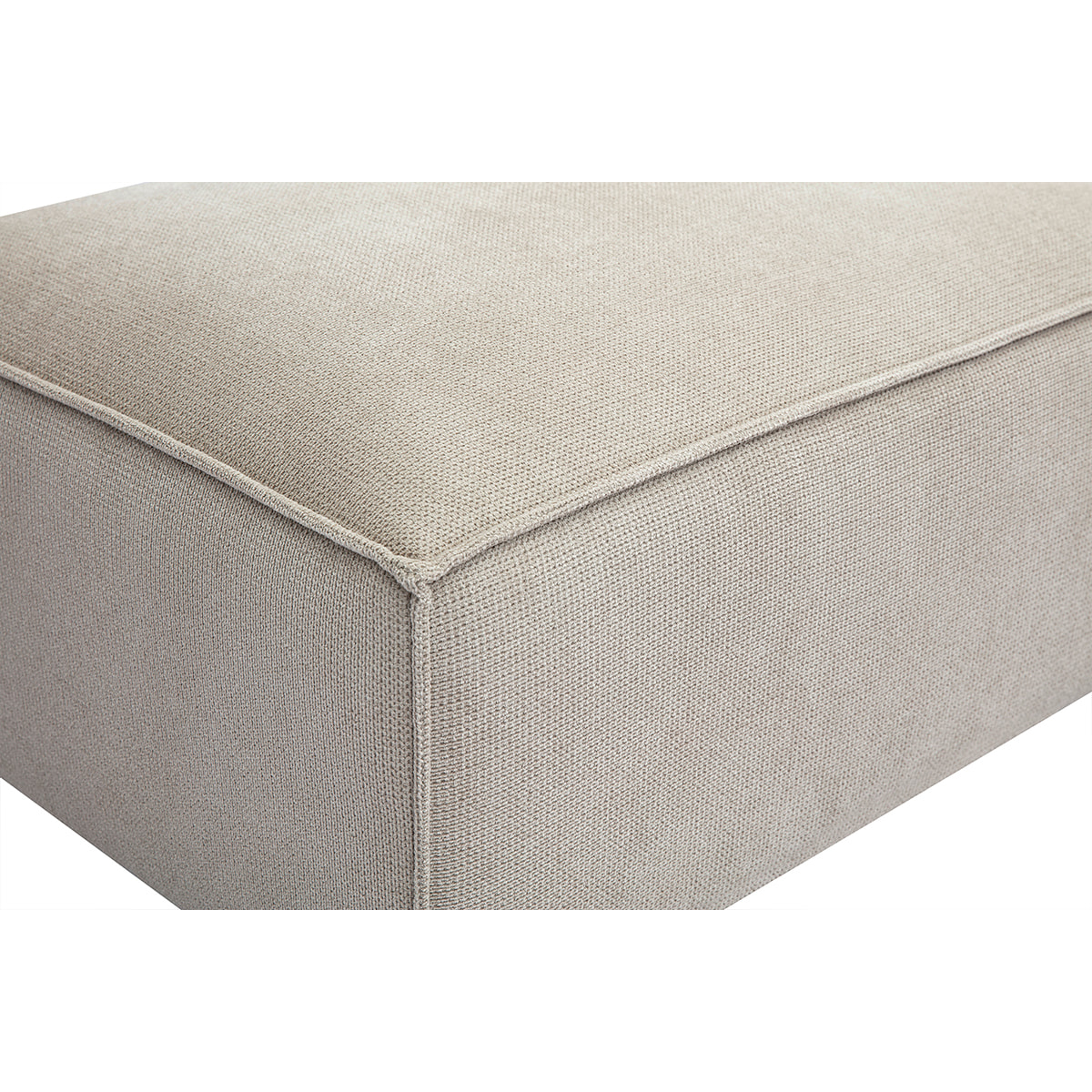 Pouf repose pieds en tissu chenille beige SPLIT