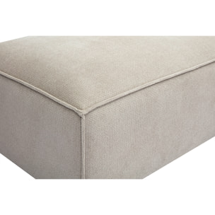 Pouf repose pieds en tissu chenille beige SPLIT