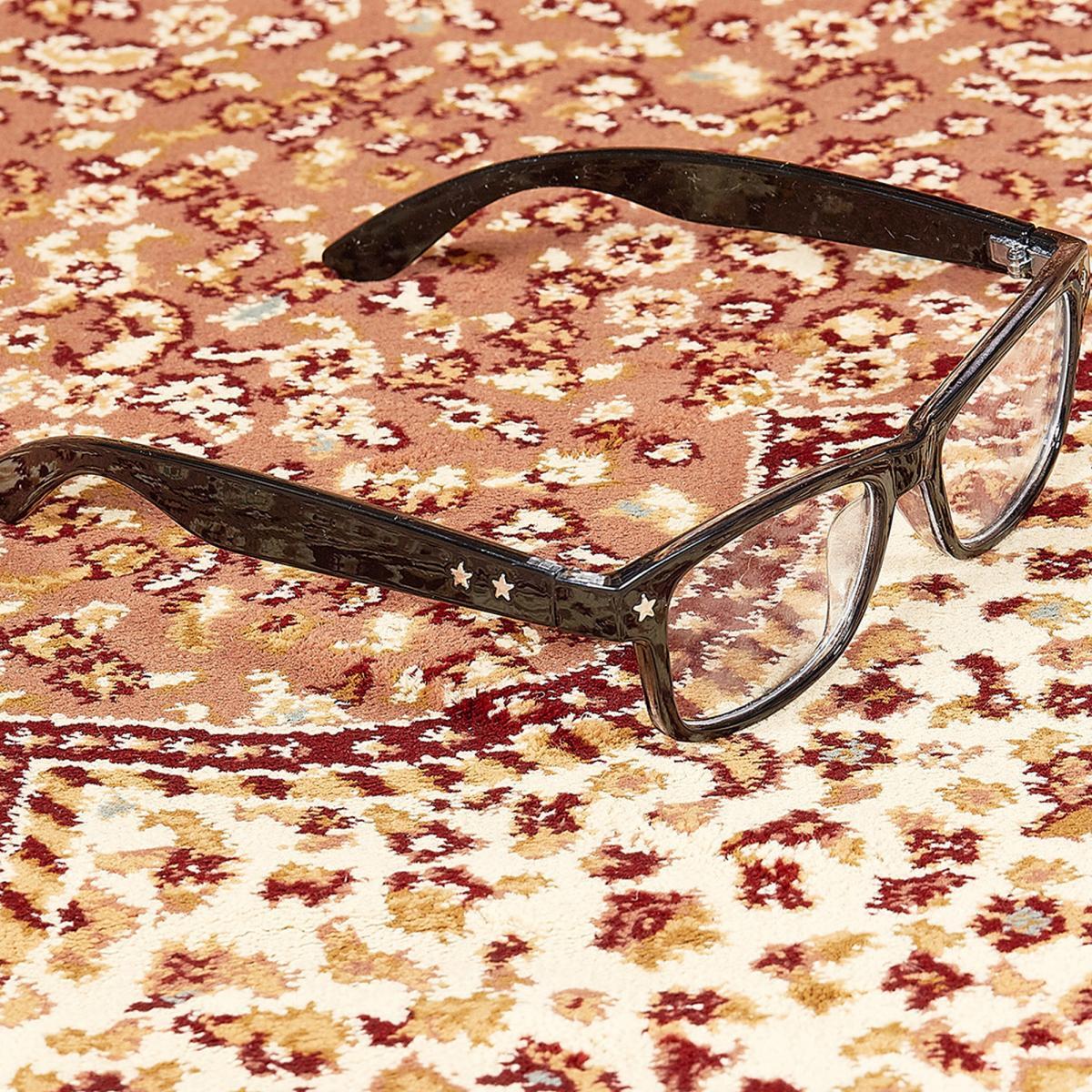 Tapis oriental 197x295 rectangle rose tissé motif ancestral PEMBE