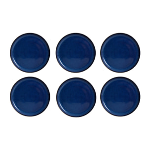 Lot de 6 petites assiettes à dessert, BLUE MOON