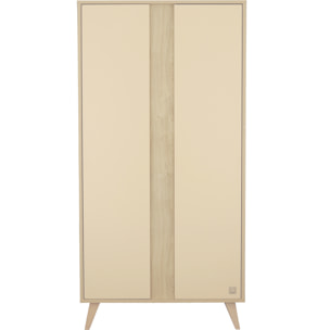 Armoire bébé 2 portes avec pieds bois