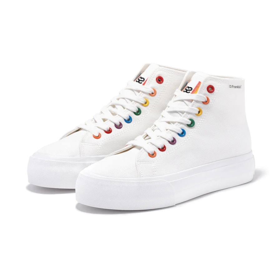 Zapatillas Altas de Mujer One Way High Live Special Edition Blanco y Arcoiris D.Franklin