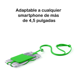 Lanyard in silicone Veltux per smartphone, con portacarte e moschettone.