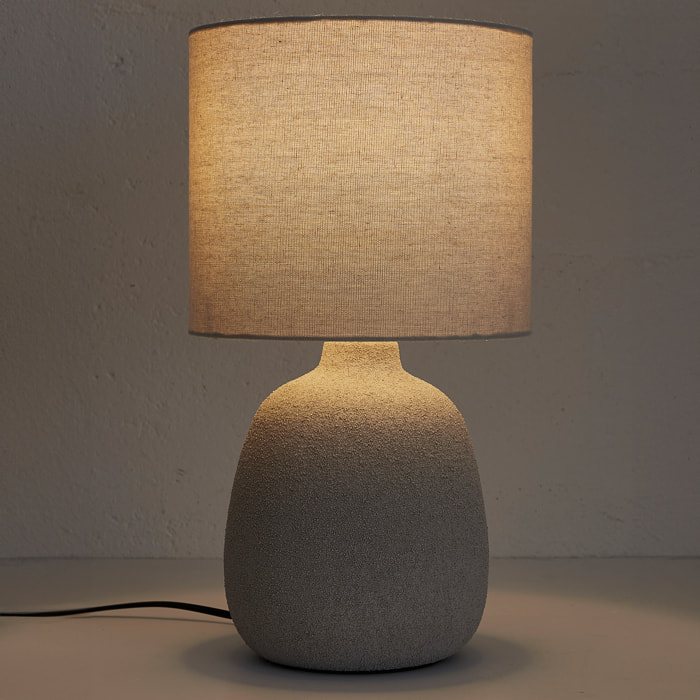 Lampe Ceramique Embossee H40cm