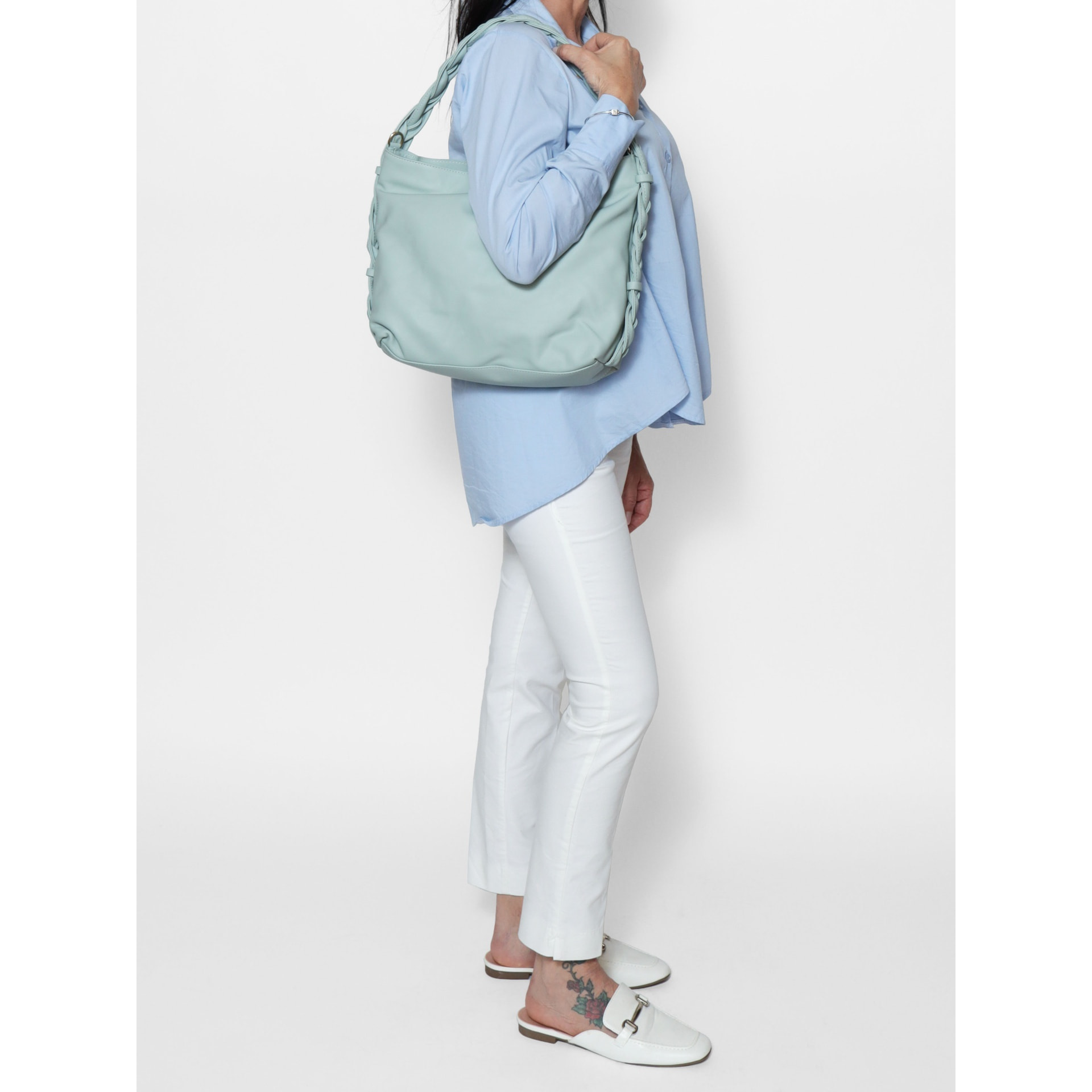 Borsa a spalla da donna - Modello Umbria - Vera pelle - 31.0 x 26.0 x 12.0 cm