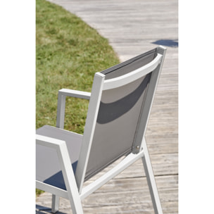 FLORIDE - Fauteuil de jardin empilable en aluminium blanc