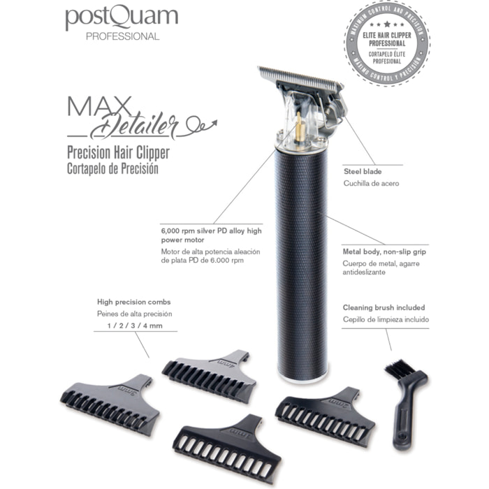 Tagliacapelli Di Precisione Max Detailer - Nero - 5 W - 15,4X5,8X19,1 Cm