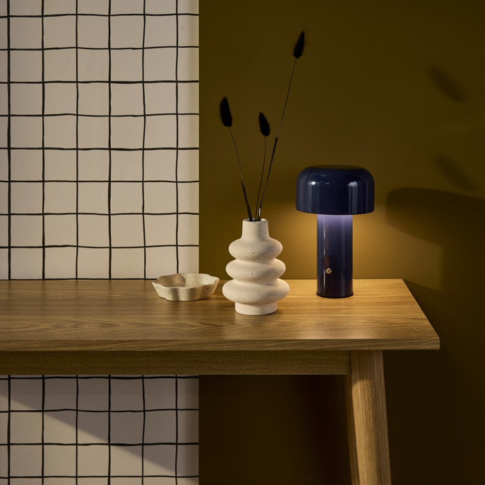 Lampe à poser LED sans fil rechargeable Victor bleu Ø 13cm