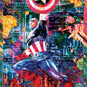 Affiche graffiti captain america Affiche seule