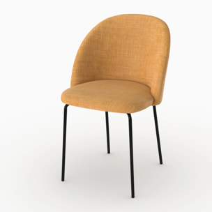 Lot de 2 chaises en tissu texturé jaune moutarde - Karl