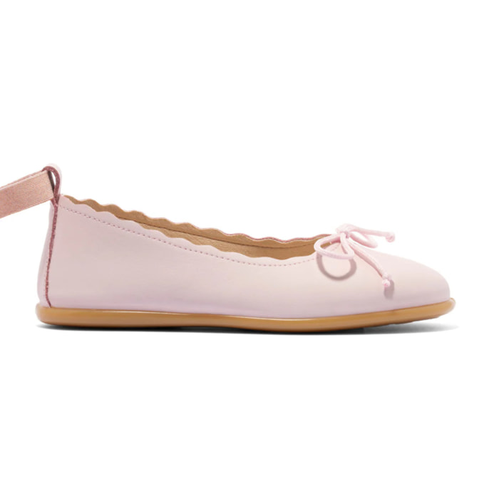 Bailarinas Rosa Con Ribete Ondulado Y Lazo Decorativo