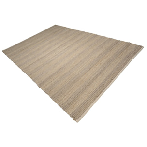 QUENTIN - Tapis rect. 200x290cm jute et coton couleur sable/ivoire/noir