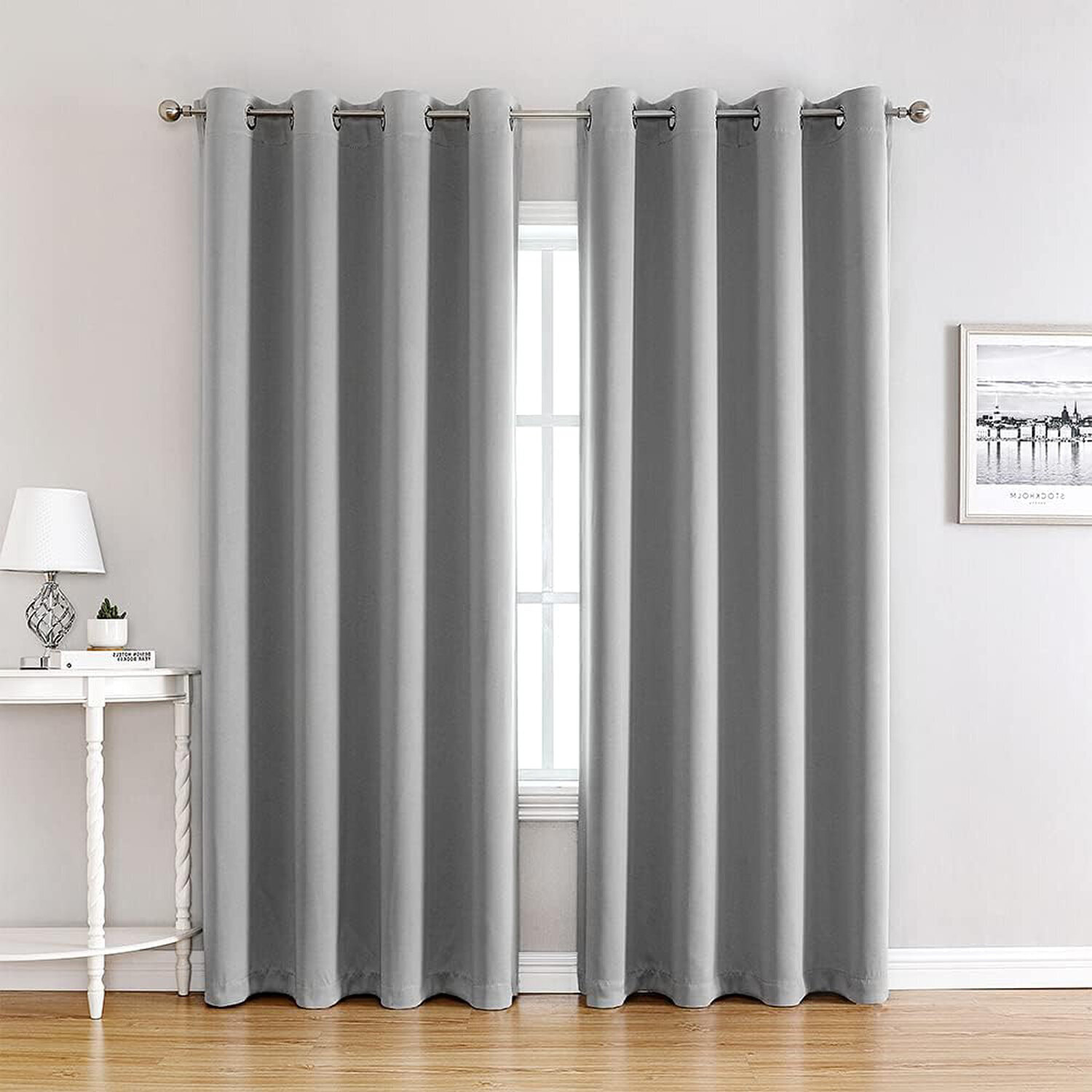Rideau polyester isolant gris