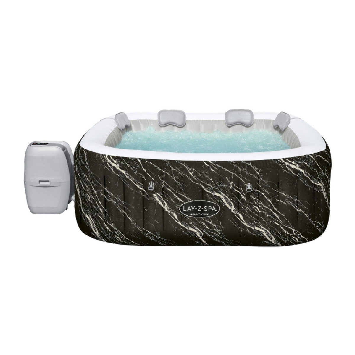 Bestway Spa gonflable carré Lay-Z-Spa Hollywood Luxe AirJet LED 4-6 personnes