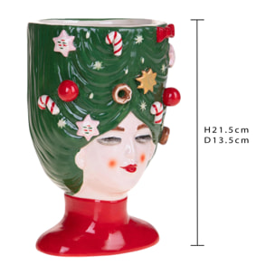 Cachepot Regina Natale - Pezzi 1 - 13,5xH21,5x13cm - Bianchi Dino SpA