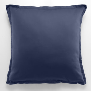 Paire de TAIE D'OREILLER 1PCS 65X65CM 100% SATIN DE COTON 105 FILS BLEU MARINE