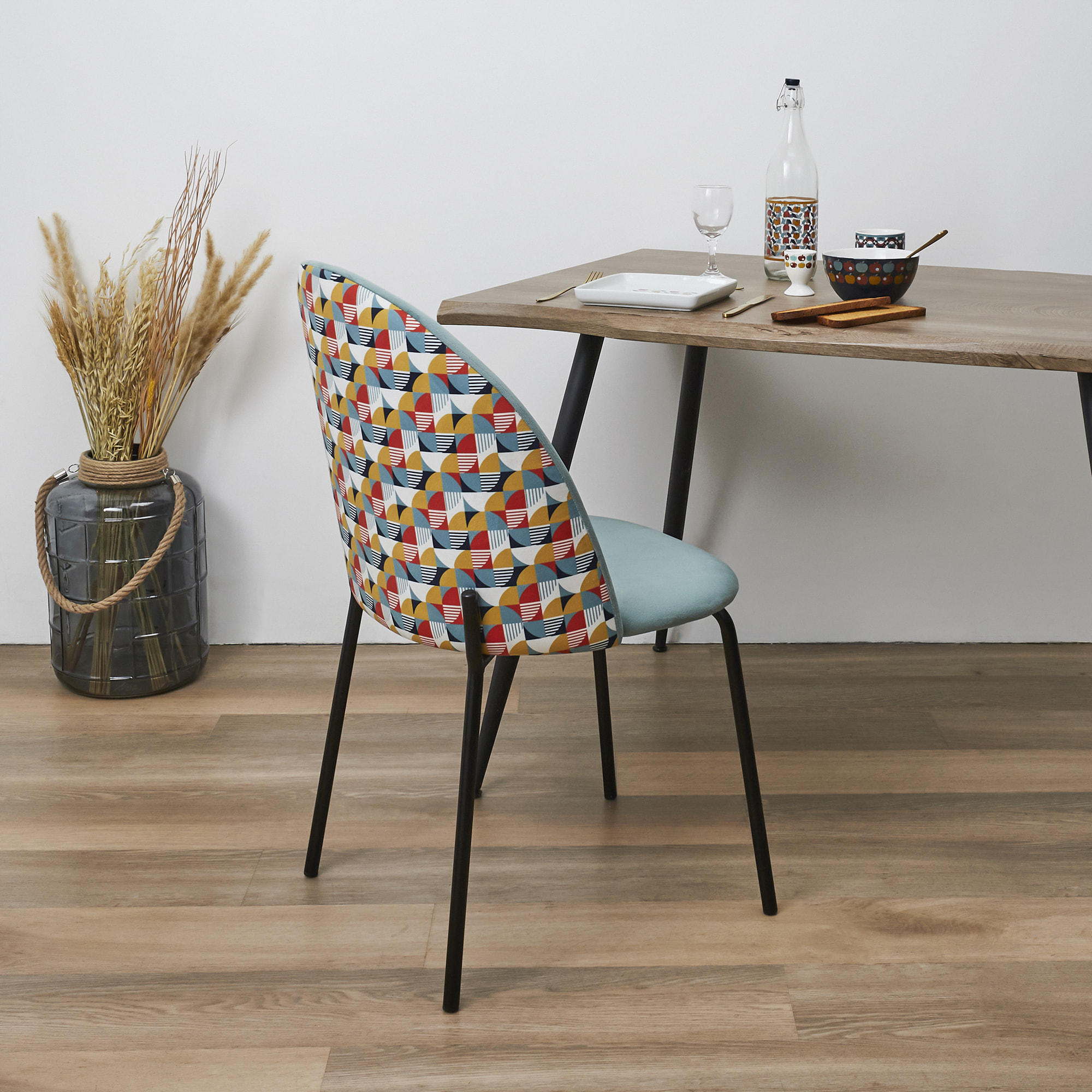 Chaise Bicolore Retro Geo - Lot De 2