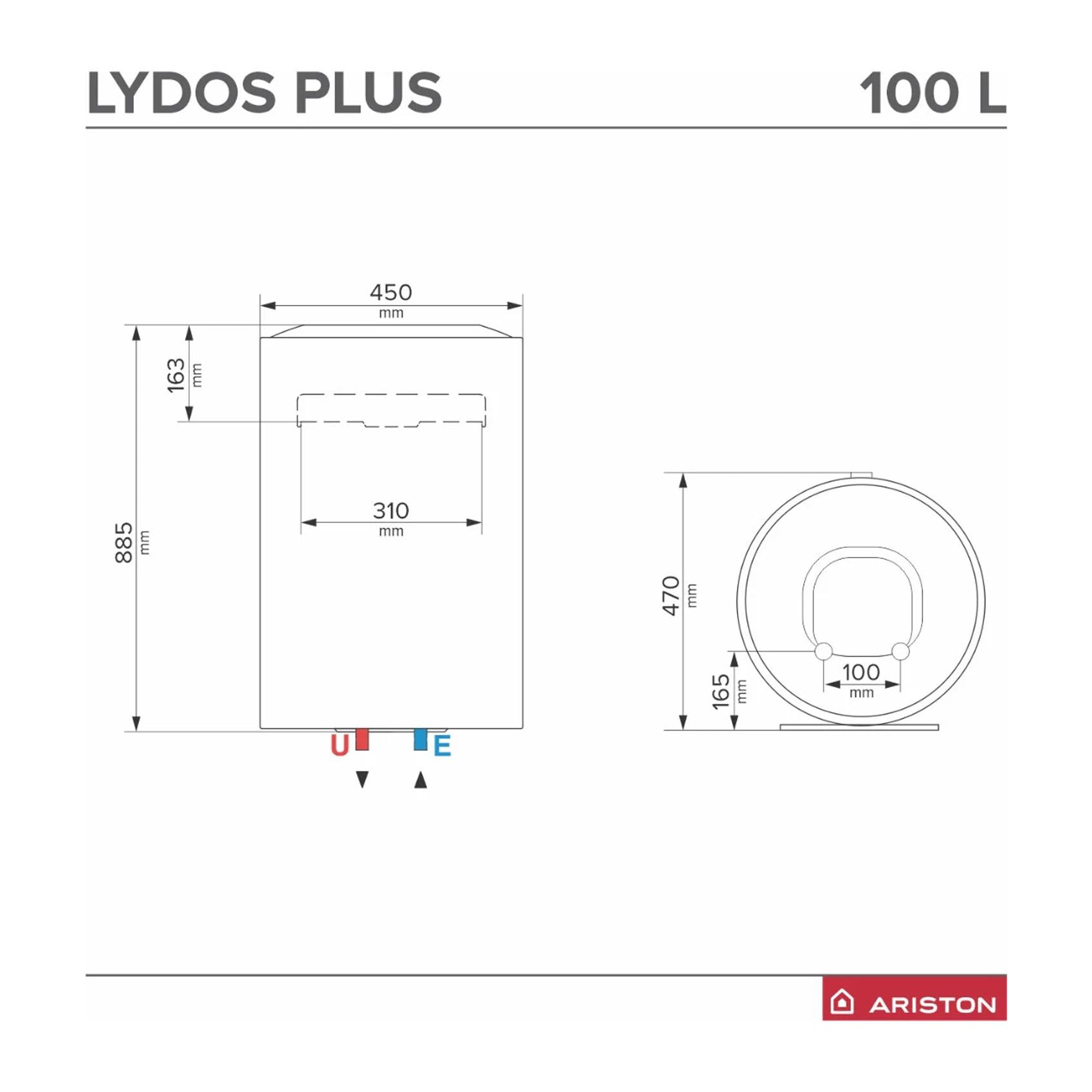 Scaldabagno Elettrico Boiler ad Accumulo ARISTON Lydos Plus 100 L