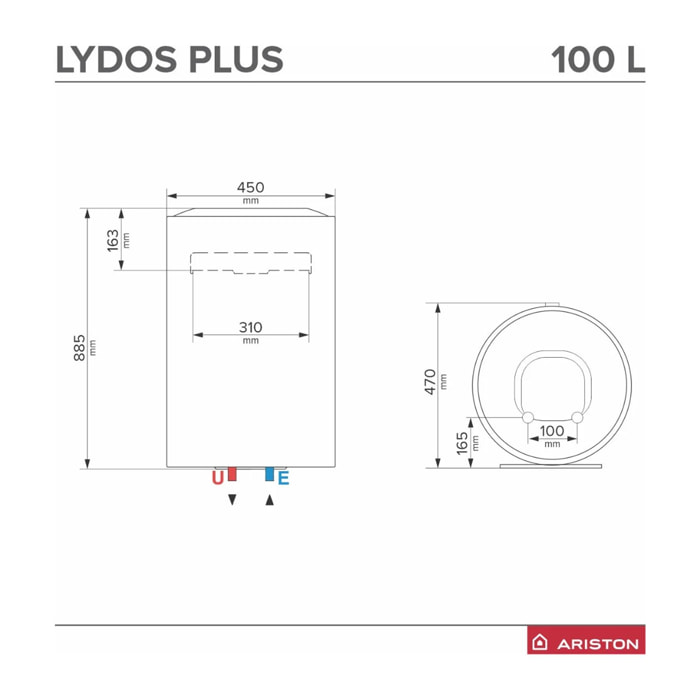 Scaldabagno Elettrico Boiler ad Accumulo ARISTON Lydos Plus 100 L