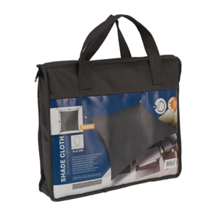 Well Home Paño de Sombra Cuadrado 30x30cm en Poliéster Gris Oscuro con UPF 50+ y Ganchos de Metal