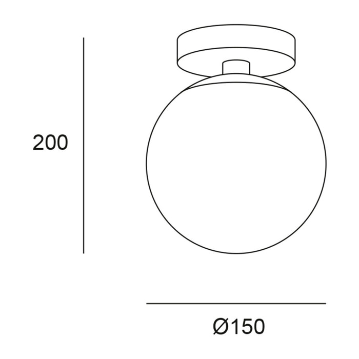 Forlight Giro - Lámpara de Techo para Baño con IP44 para Bombilla E14 en Forma de Esfera. Plafón de Techo de Color Negro