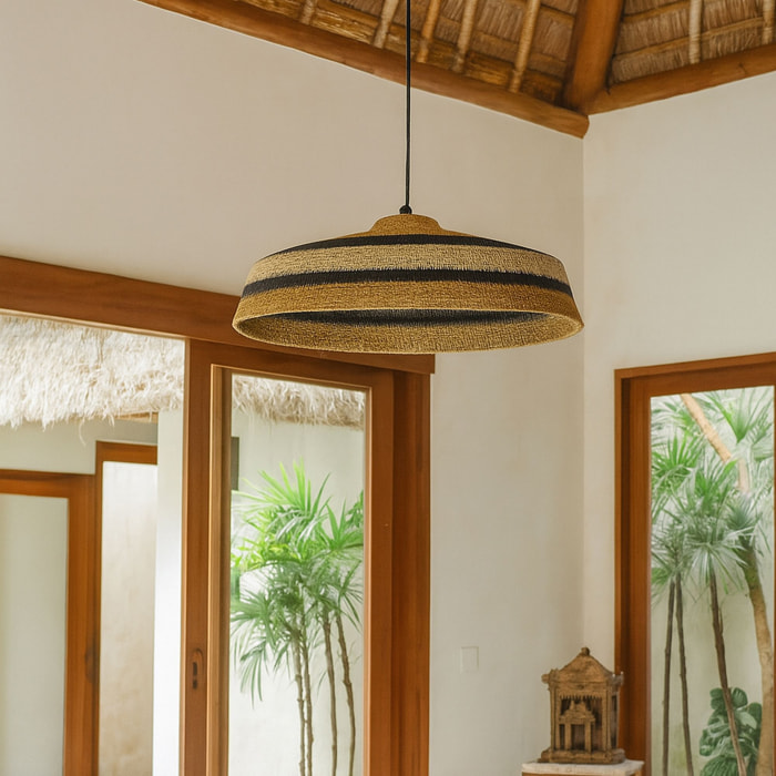 Suspension en jonc de mer naturel et ocre TRINIDAD