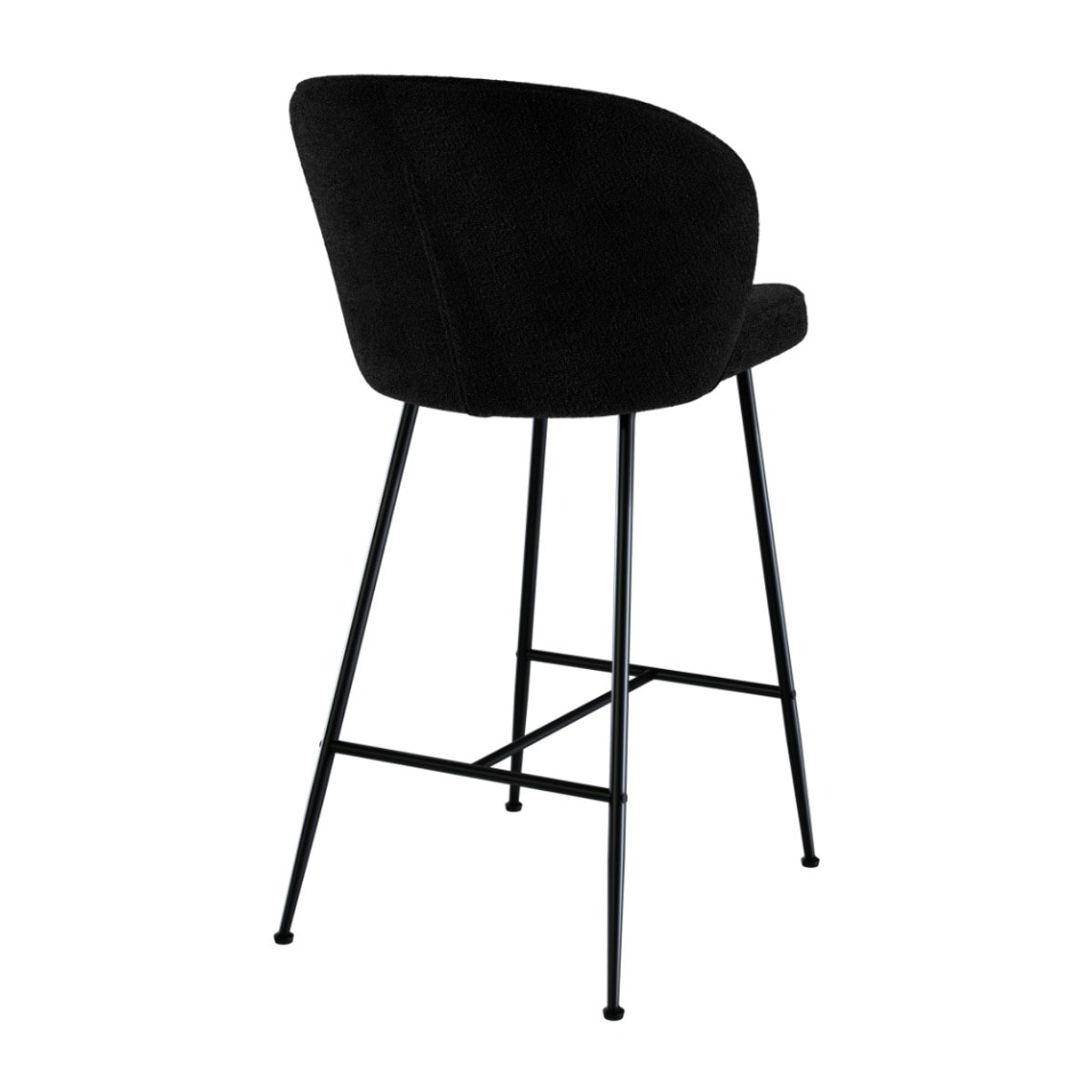 Lot de 2 chaises pour îlot central 66 cm en tissu bouclé noir - Groom