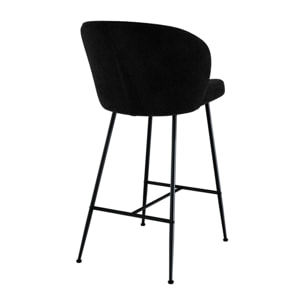 Lot de 2 chaises pour îlot central 66 cm en tissu bouclé noir - Groom