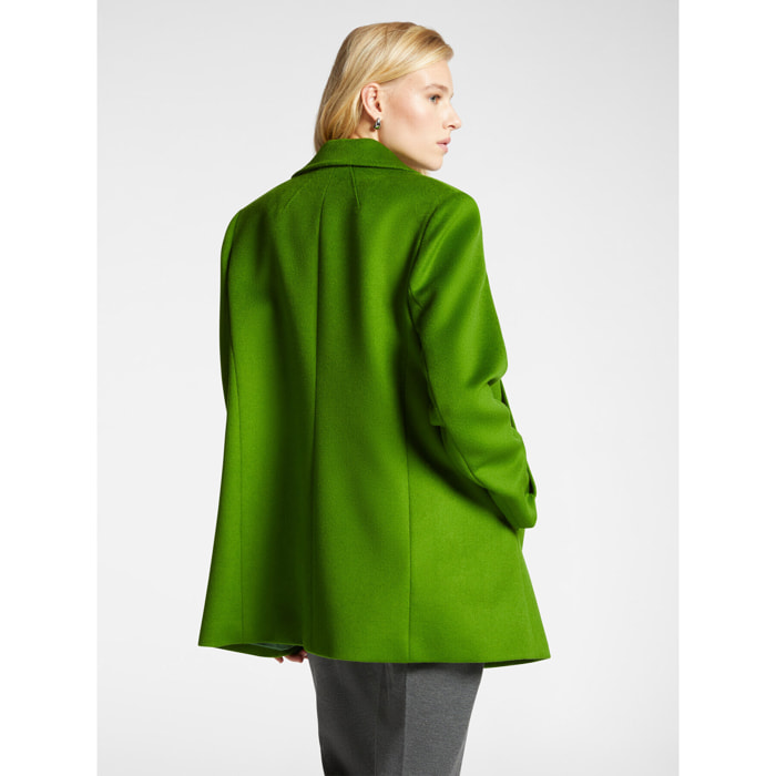 Elena Mirò - Giaccone peacoat in lana luxury - Verde