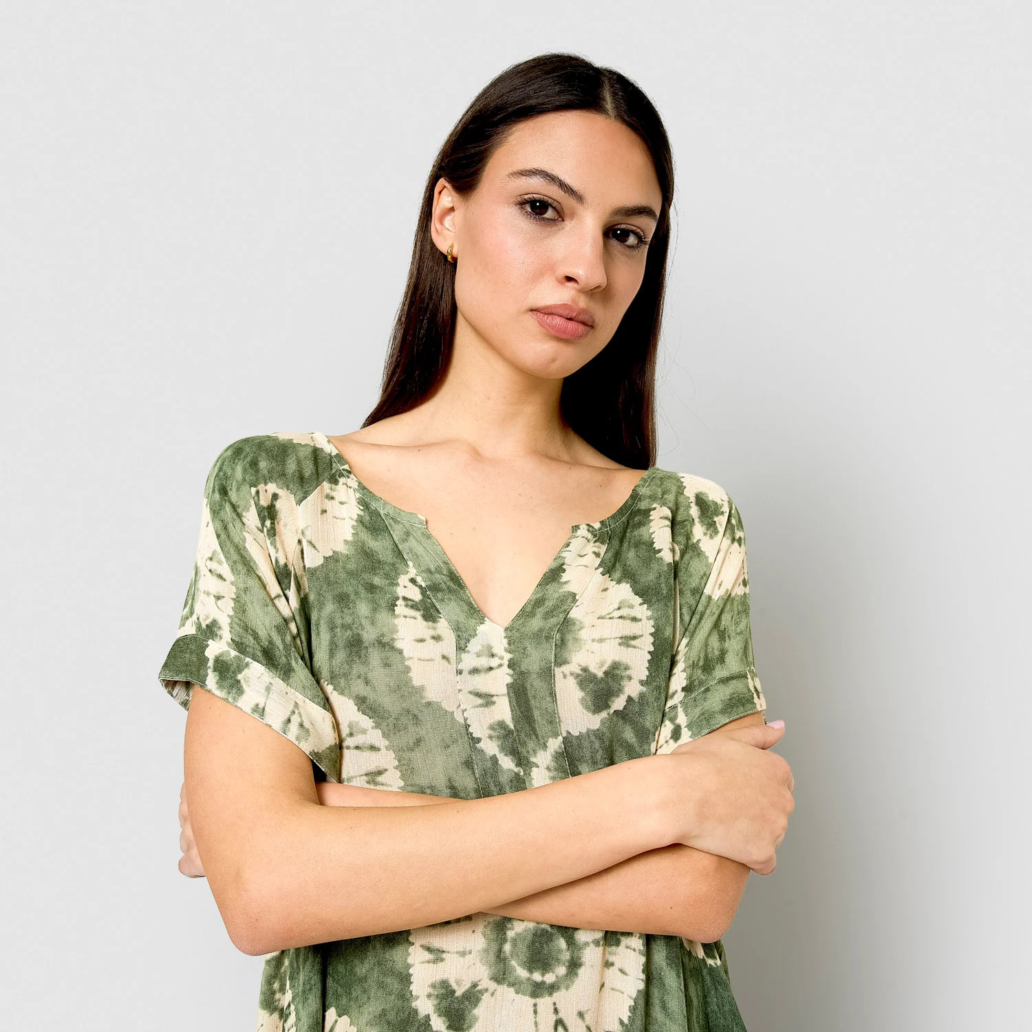 Vestido corto bambula detalles plisados dugan vercacería