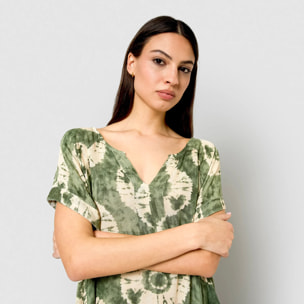 Vestido corto bambula detalles plisados dugan vercacería
