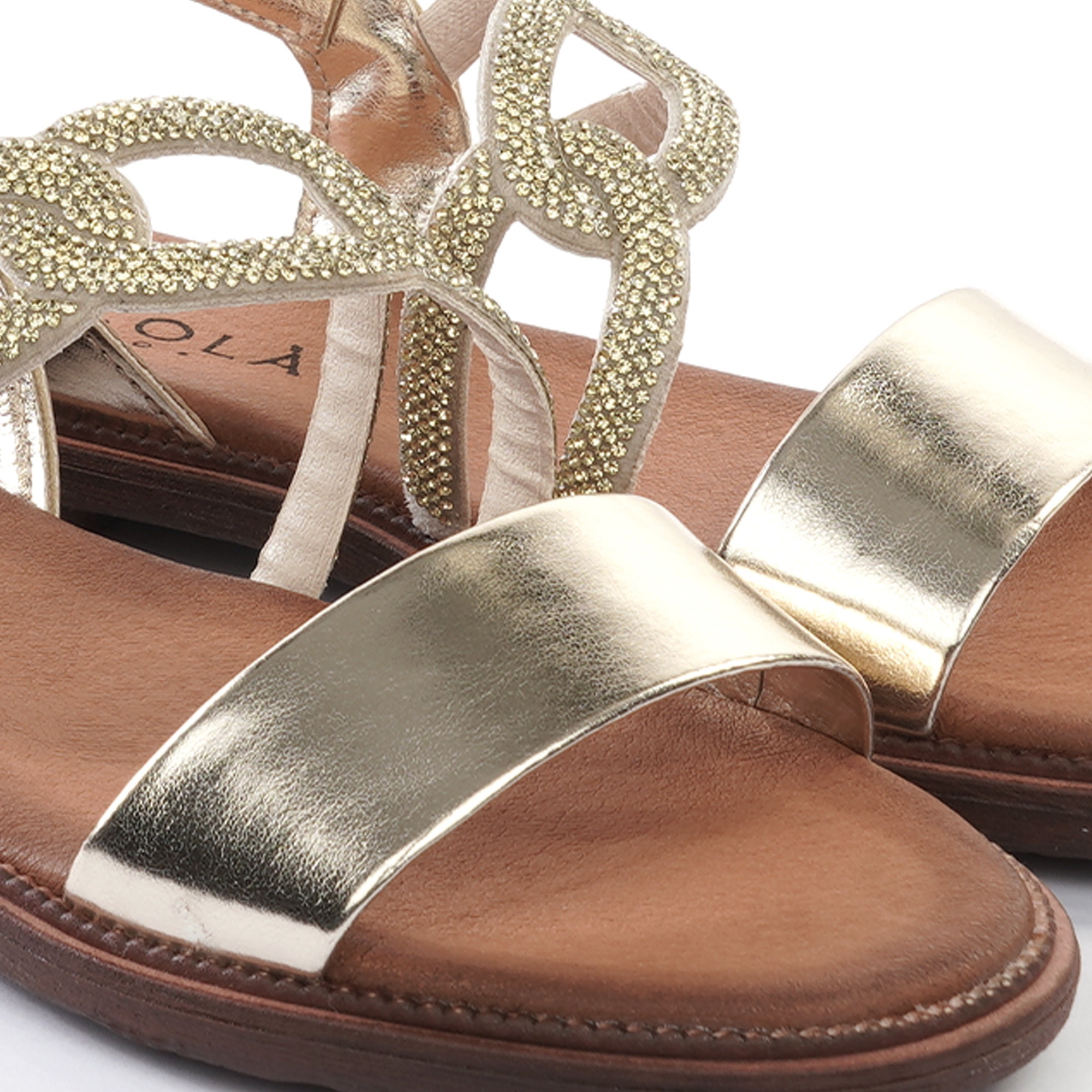 SANDALO FLAT STRASS PLATINO