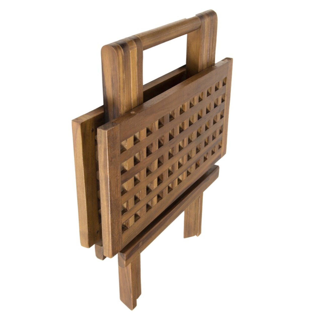 MAEVA - Table pique nique de jardin carrée 50x50cm bois teck huilé