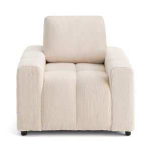 Crocus - fauteuil en fausse fourrure - Beige