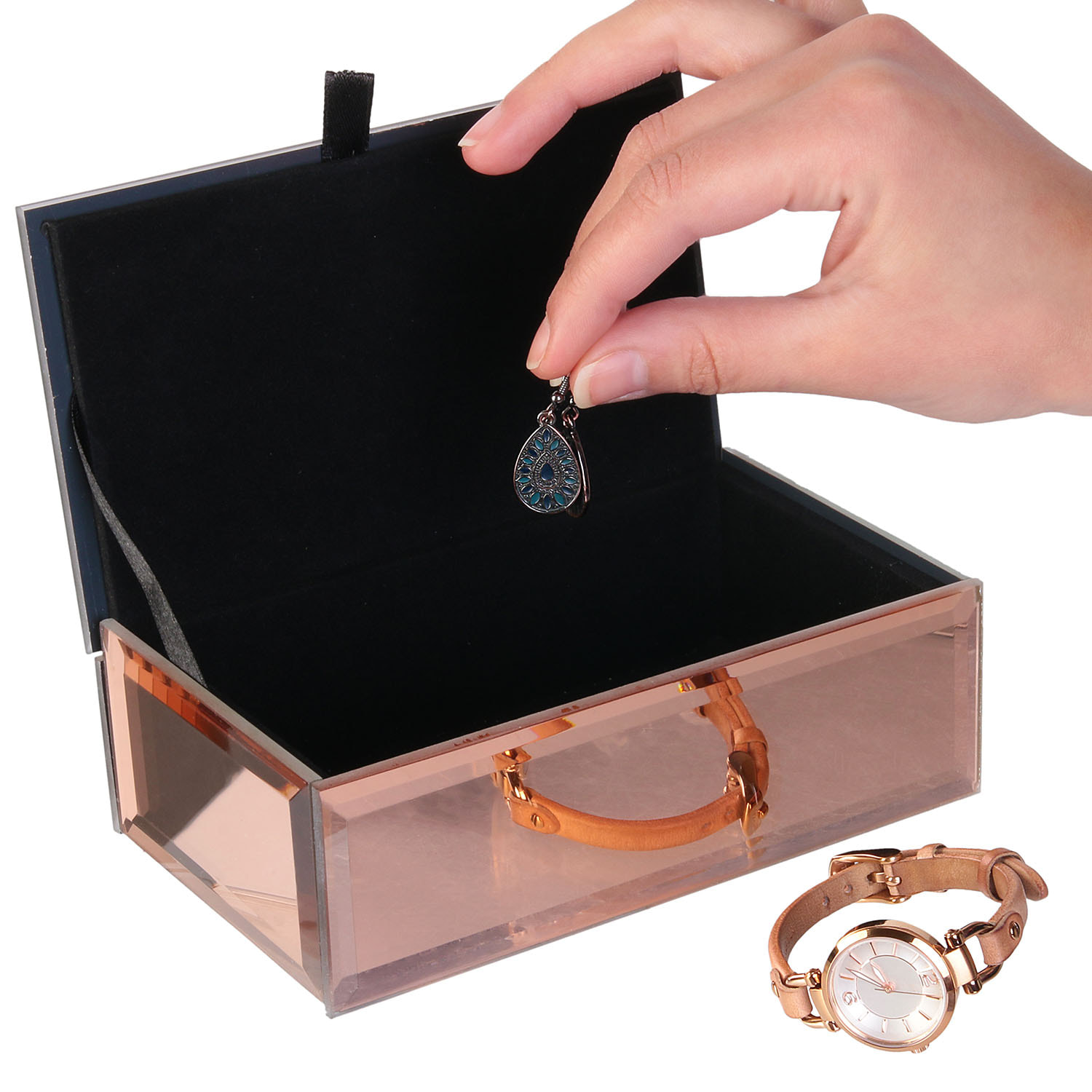 Boite A Bijoux Miroir Cuivre