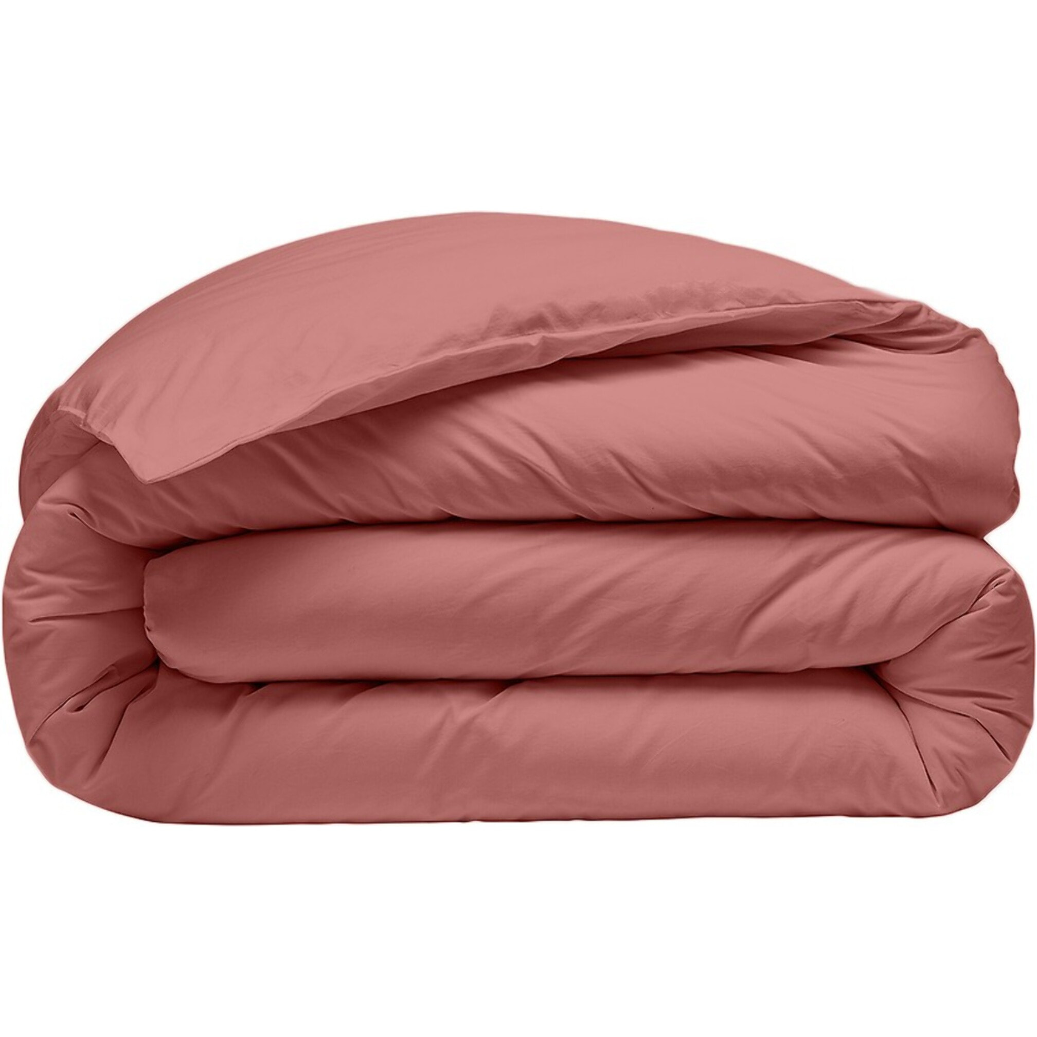 Housse de couette percale de coton vieux rose