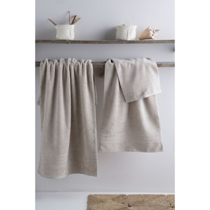 Juego 3 toallas algodón 700 gr/m2 color PIEDRA