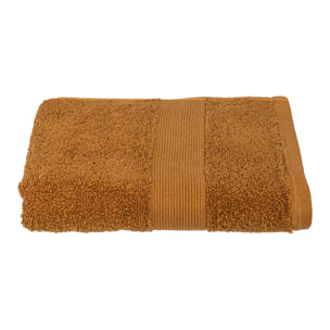 Serviette de toilette "Praia" en coton 50x90cm marron cannelle