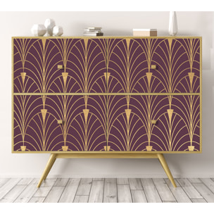 Stickers adhesivos de CERAMIKO - Art-decó in purple and gold 50x100